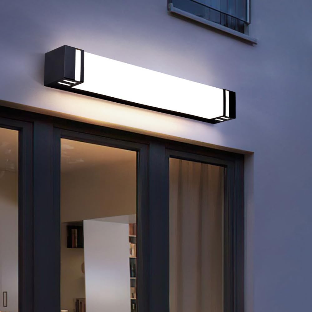 Quadratische Außenwandleuchte aus weißem Acryl, moderne LED-Veranda-Beleuchtung, IP65 wasserdichte Außenleuchte, Veranda-Beleuchtung für den Außenbereich mit Edelstahlleuchten