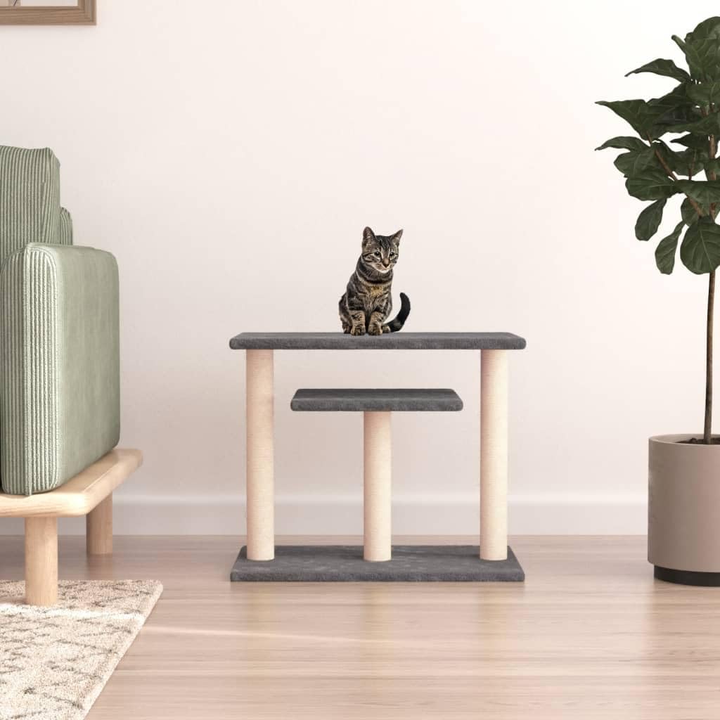 Postes rascadores para Gatos con Plataformas Gris Oscuro 62,5cm, LAPOOH Rascador Gato, Arbol Rascador para Gatos, Gatos Accesorios, Torre Gatos, Arranhador para Gatos, Casa para Gatos