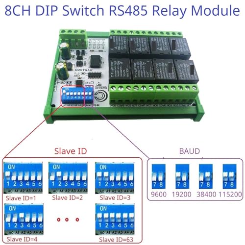 Module Remote IO RS485 Modbus RTU Évite le Câblage Complexe 8 Relais 24V - 4