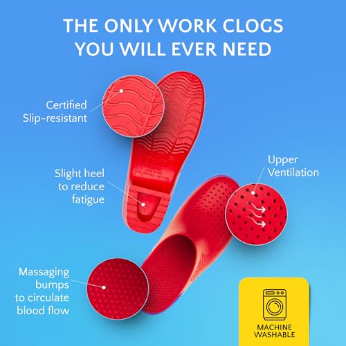 Image of CALZURO Classic Work Clogs with Holes - Unisex Work Clogs for Women and Men - Non Slip Shoes - Autoclavable Rubber Kitchen Shoes and Nursing Clogs