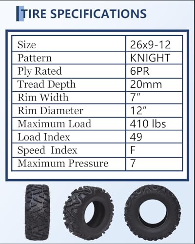 Garvee Atv Tires - All Terrain, Utv Off-Road, Set of 2, Tubeless