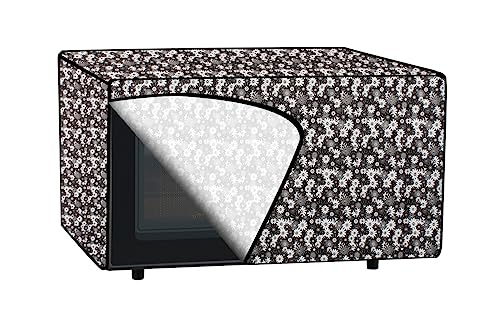 Image of The Furnishing Tree PVC Waterproof Microwave Oven Cover Compatible for Morphy Richards 20 L Grill 20MBG Floral Pattern Grey White