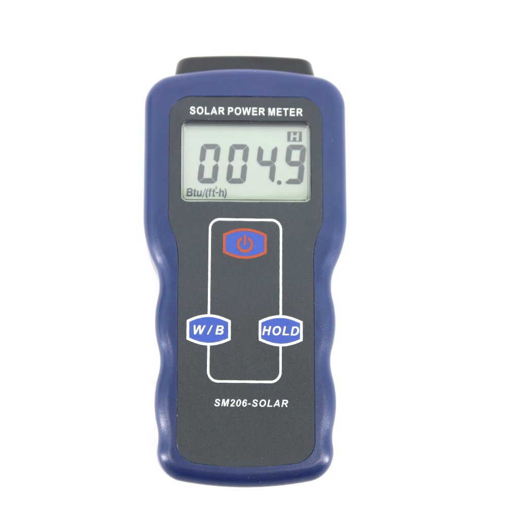 Graigar SM206 Digital Solar Power Meter with LCD Display Glass Light Intensity Solar Radiation Tester