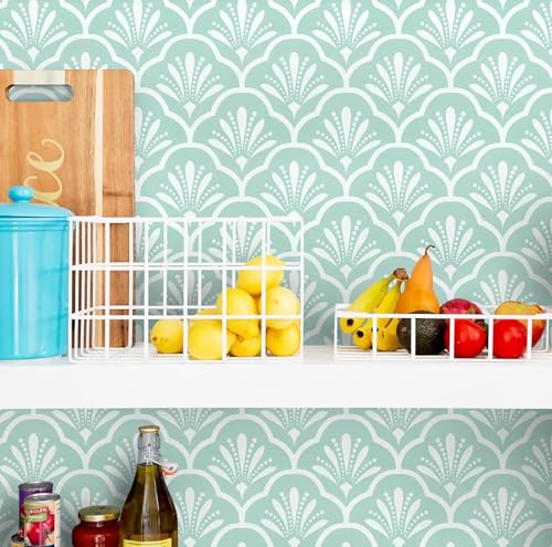 Veki Luxury Floral & Botanical Geometric Wallpaper Mural – Waterp...