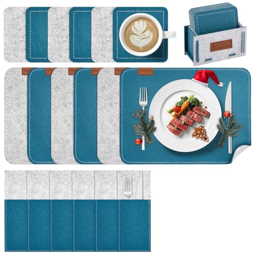 Witnewrage Tischsets Filz, Platzsets Abwaschbar, Doppelseitigen P...