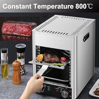 Elektrischer Grill für den Innenbereich, 10-stufiger Grill für Steak und Rindfleisch, 1700 W Grill mit abnehmbaren Platten, 200–800 °C Bereich, Innengrill, Tischgrill zum Kochen im Innenbereich – Bild 3