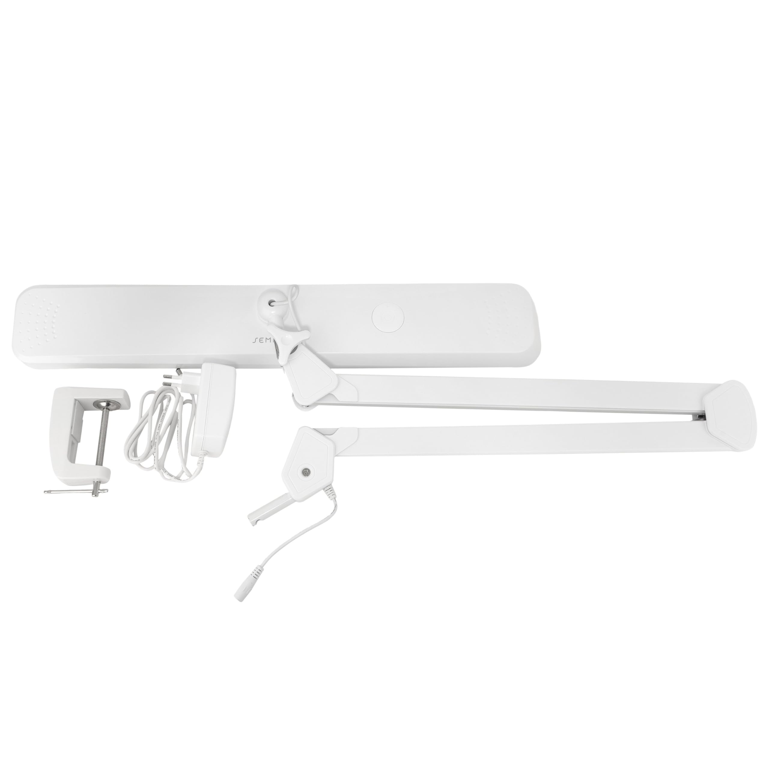 SEMPLIX LED Arbeits-Tischlampe weiß (324 LED/dimmbar in 5 Stufen/Tischklemme)