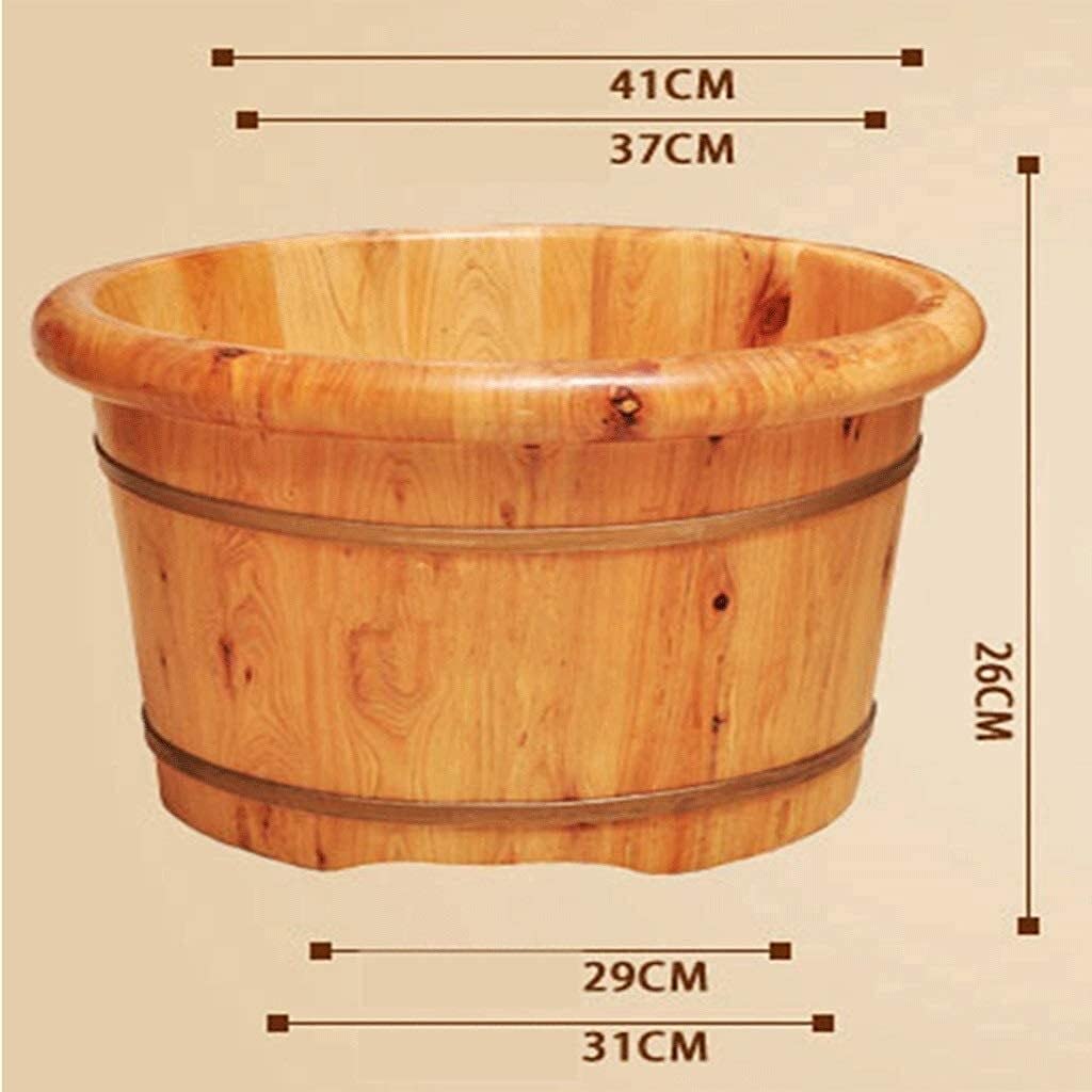 Holzfass Fußbad Holzfußbecken Haushalt Fußwanne Massivholzfass Fußbad Dampfbegasung Fass für Erwachsene Pediküre Akupunkturpunktmassage Holzfußbad Eimer Gesundheitspflege Geschenk (C