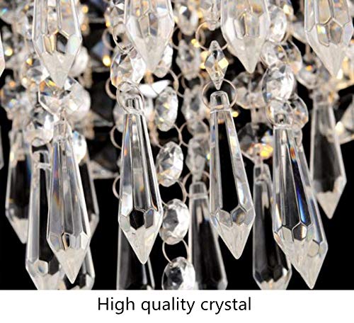 Image of GA Crystal Glass Chandelier /Ceiling Light with Led Light, Crystal Chandelier for Banquet Hall, Living Room, Bed Room, Restaurants, Hotels, Temples (3in1 Yellow and White, 50cm Width)