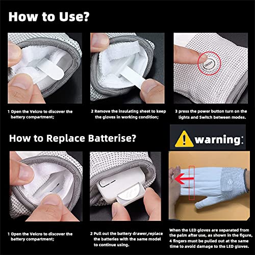 BININBOX LED Handschuh Skeleton Leuchtende Handschuhe Erwachsene Kinder Halloween Weihnachten Geburtstags Party feier verkleiden sich Ornamente (Rosa, Kinder M)