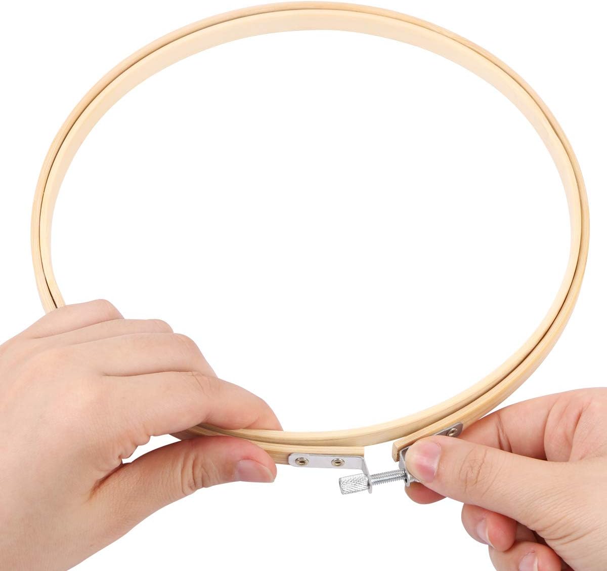 Embroidery Hoop, KISSBUTY 7.9 inch/ 20cm Bamboo Embroidery Hoop Round Bamboo Circle Cross Stitch Hoop Ring for Art Craft Handy Sewing (1)