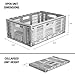 CleverMade Collapsible Utility Crates - Grey 3 Pack 46L - Stackable Containers Heavy Duty Capacity Folding Crates - Space-Saving for Home