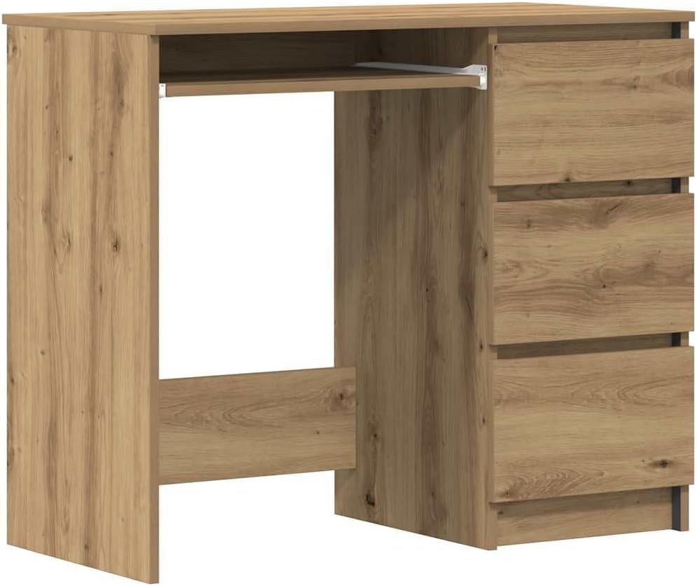 vidaXL Desk Artisan Oak 90x45x76 cm Engineered Wood, office desk, study desk, standing desk, computer desk, writing desk, home office furniture