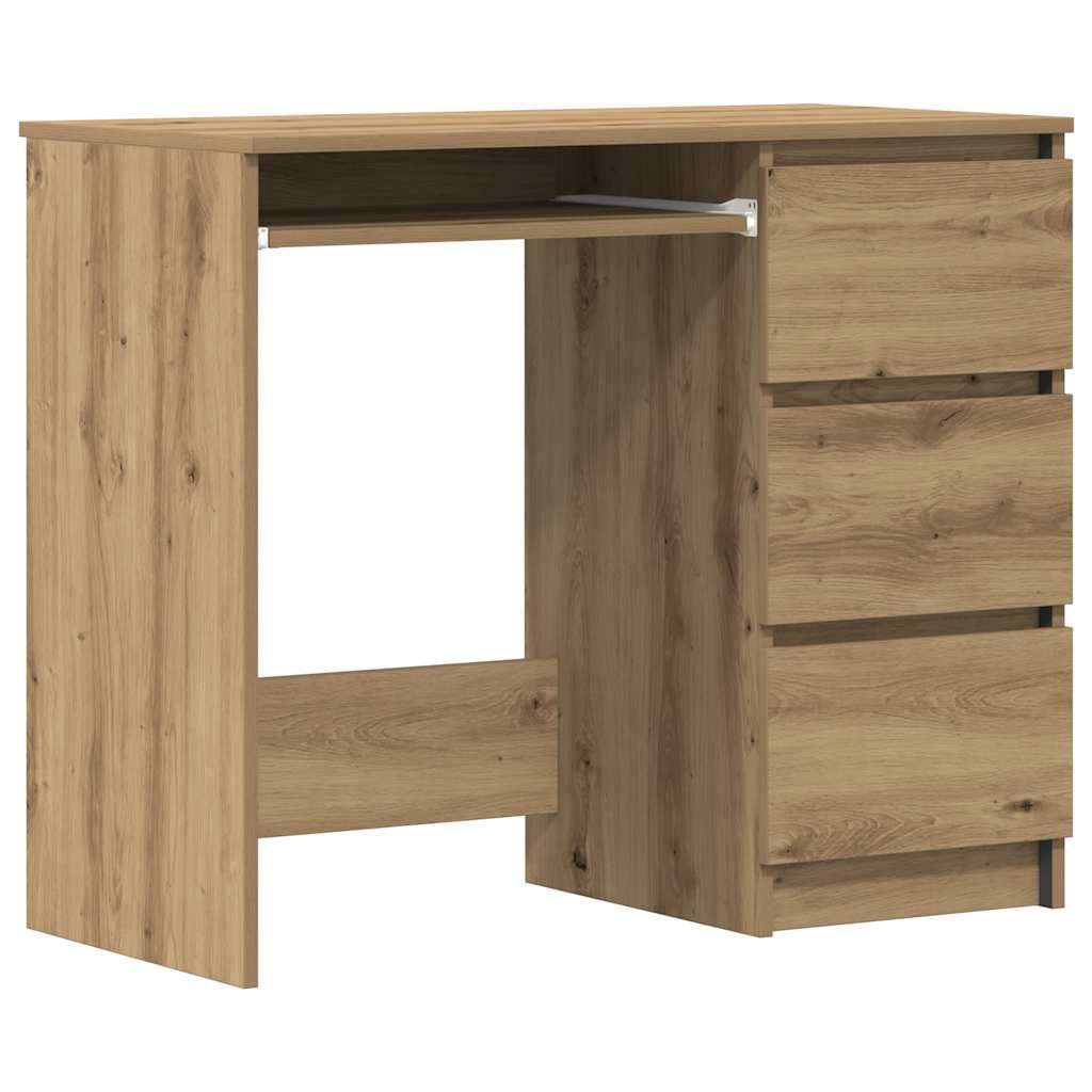 vidaXL Bureau chêne artisanal 90x45x76 cm bois d'ingénierie, bureau d'ordinateur, bureau d’écriture, mobilier de bureau à domicile, bureau d'étude