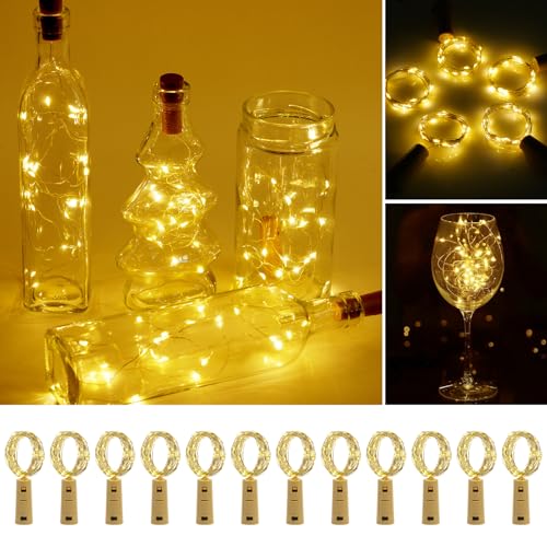 Vicloon 12 Stück Flaschenlicht,2m 20 LED LED Flaschen-Licht,Led...