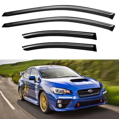 Image of Window Visors Rain Guards Shield Compatible with 2015-2021 Subaru WRX, Window Wind Deflectors Vent Shades for 15-21 Premium Limited STi