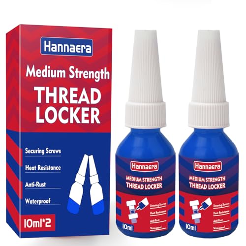 Hannaera Fijador Tornillos Media Resistencia 10ml (2pack), Fijador de Roscas, Adhesivo Anaeróbico para Pegar Tornillos de Metal para Proteger El Funcionamiento Mecánico Thread Lock