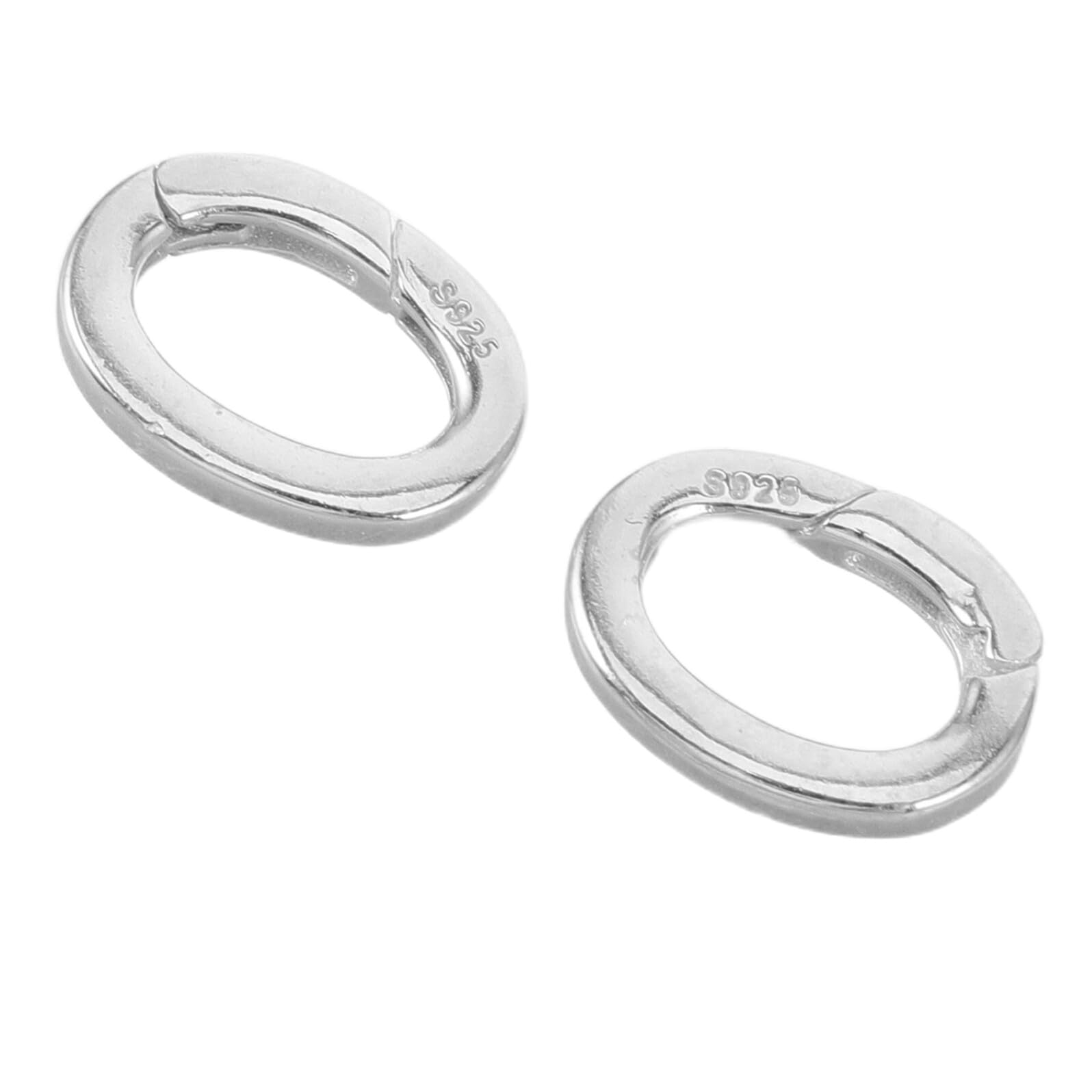 2 Piezas Cierres de Joyería Ovalados de Plata Conectores de Pulsera y Collar con Resorte Clips Cortos para Fabricación y Reemplazo de Bisutería Duraderos y Seguros