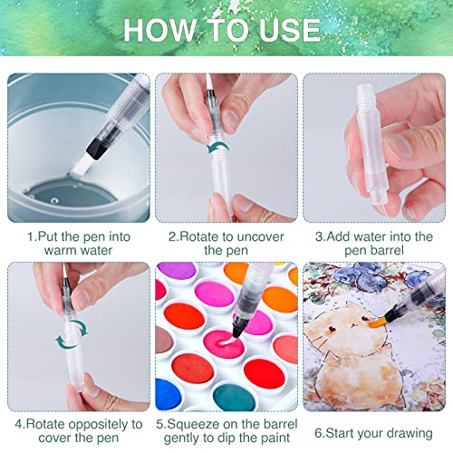 Aroic 65 Pieces Watercolor Paint Set，36 Colors Watercolor，10 Brushes，3 Refillable Water Brush Pens，16 Page Pad（8.5 * 5.5In），Profesional Watercolor Kit For Kids, Adults, Beginners #TOP3