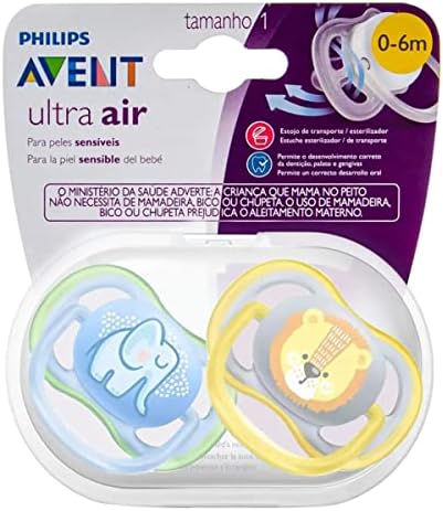 CHUPETA ULTRA AIR DUPLA ELEFANTE E LEÃO 0-6M - PHILIPS AVENT