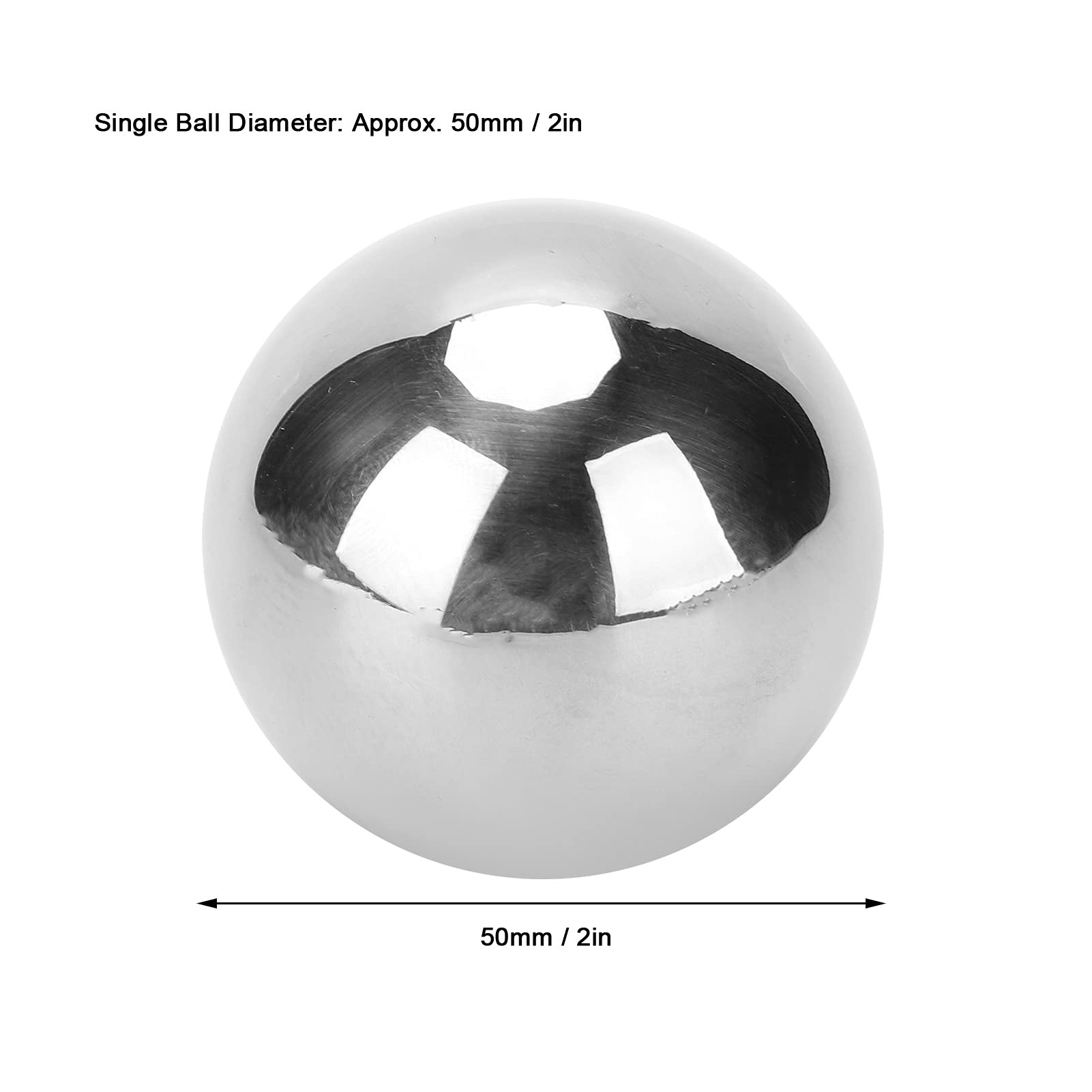 2 Pelotas Chinas para la Salud, Acero Inoxidable 304, 50 Mm de Diámetro, Pelotas de Masaje para Ejercicios, Entrenamiento de Fuerza y ​​rehabilitación.