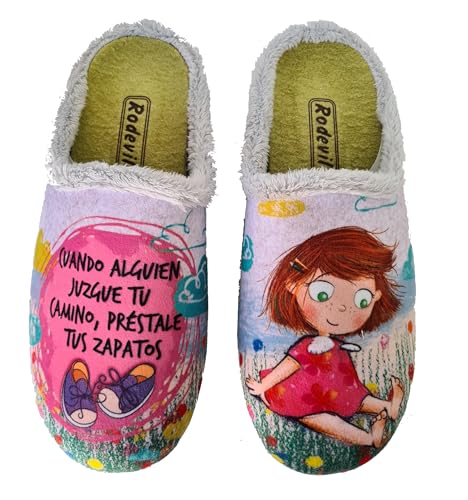 Rodevil Zapatillas casa para: mujer Modelo Juzgar frases - Frabricación española plantilla extraíble (40)