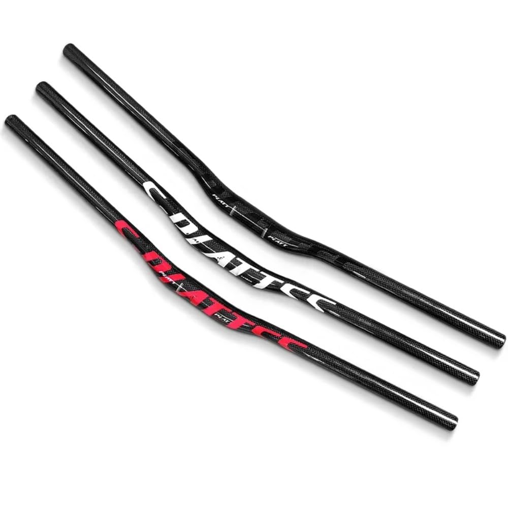 Guidon de vélo de montagne en fibre de carbone brillante 3K - Barre élévatrice d'hirondelle de 31,8 mm et barre droite plate - Guidon de vélo ultraléger 680/720/760 mm (blanc, 680 mm)