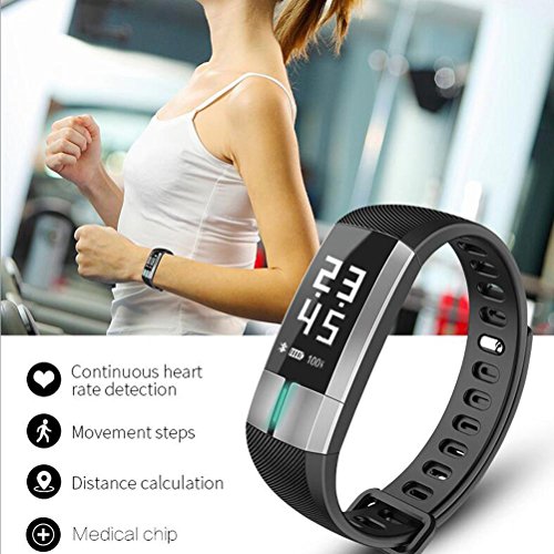 L@YC Smart Bracelet Hand Ring Health Movement Bluetooth Fitness Tracker Monitoring Heart Rate and Blood Pressure Electrocardiogram with Android and iOS Phone, Green