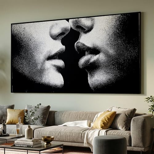Tableau sur toile affiche portrait romantique cadeau idéal de mariage ou crémaillère