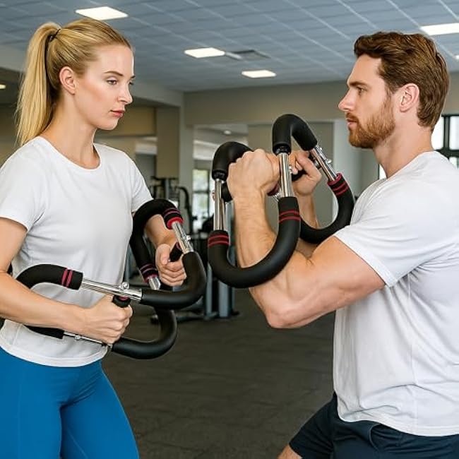 Twister Arm Trainer Adjustable Twister Arm Chest Exerciser (30-120lb) Power Arm Trainer for Men and Women Chest Workout Equipment Shoulder Muscle Training Home Fitness Equipment Red