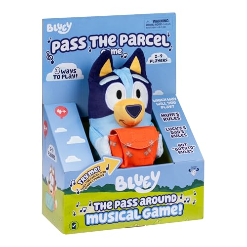 Bluey Pass the Parcel Musical Game, Soft Huggable 8" (20 cm) Bluey Plush. Three Interactive Games to Play - Image 3
