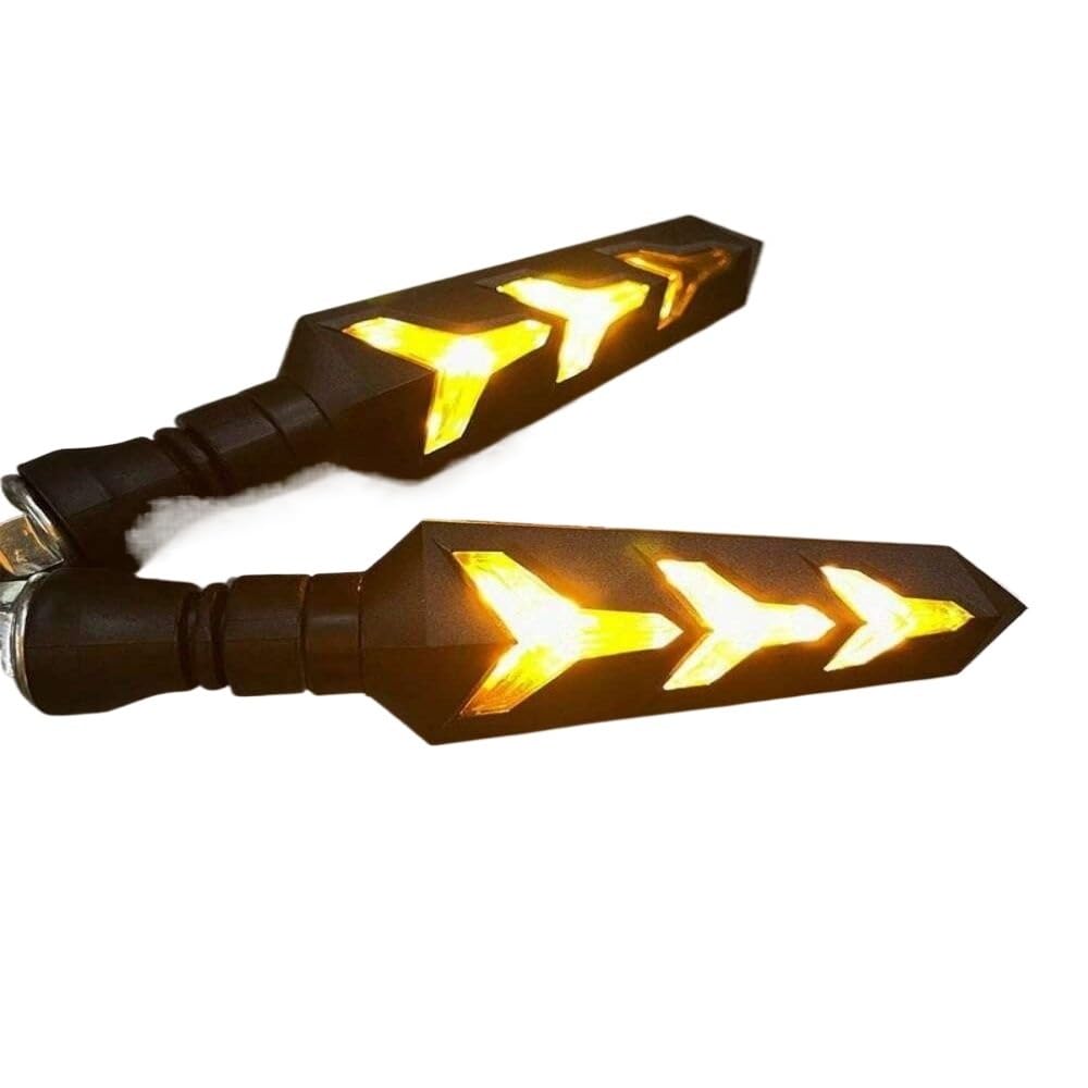 Clignotants moto momt double face à effet eau courante jaune pack de 2 - 8