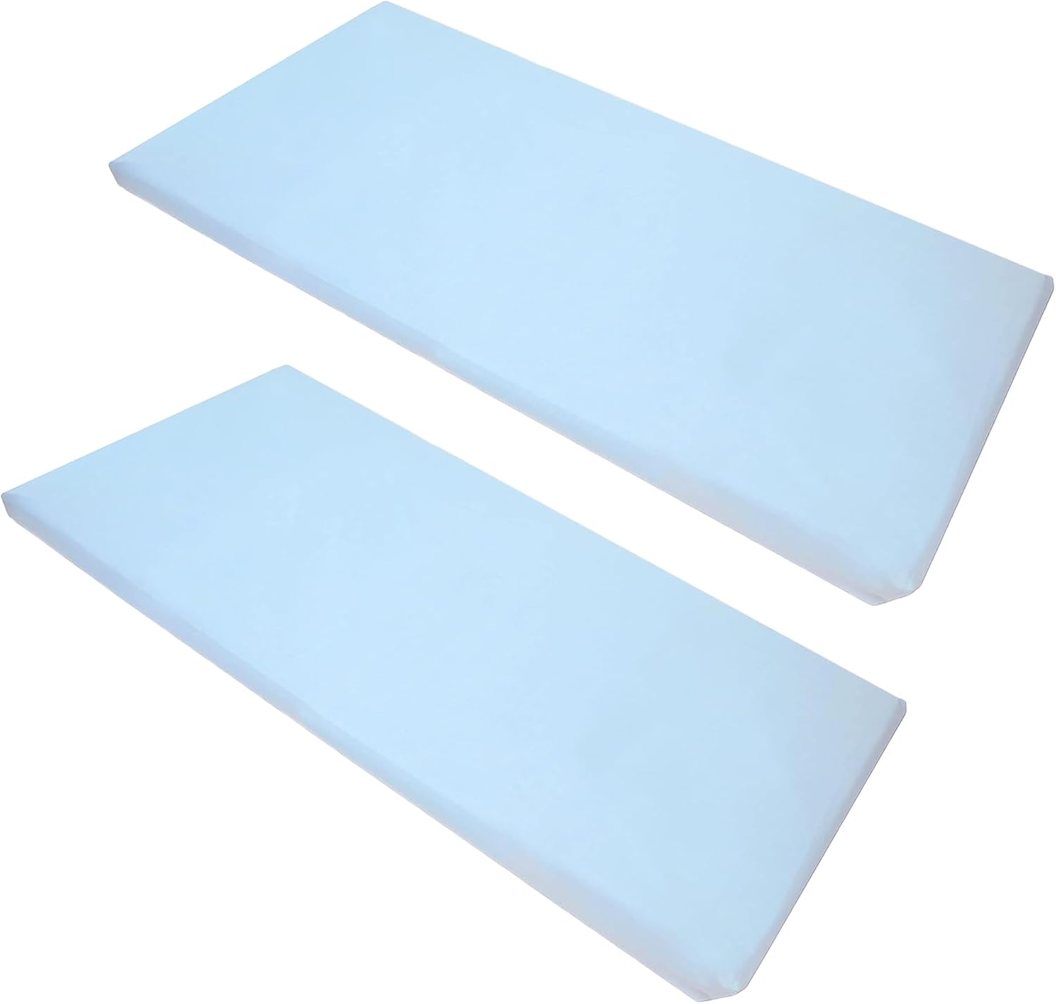 American Baby Company 2 Pack Fitted Nap Mat Sheet with Elastic Corners 24" x 48" x 4" - Soft & Breathable Microfiber Rest Mat Sheet or Nap Mat Cover for Daycare & Preschool, Blue