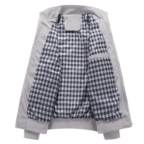 KUDORO Blouson Homme Léger Zippée Veste d'Extérieur Bomber de Couleur Uni – vue 6