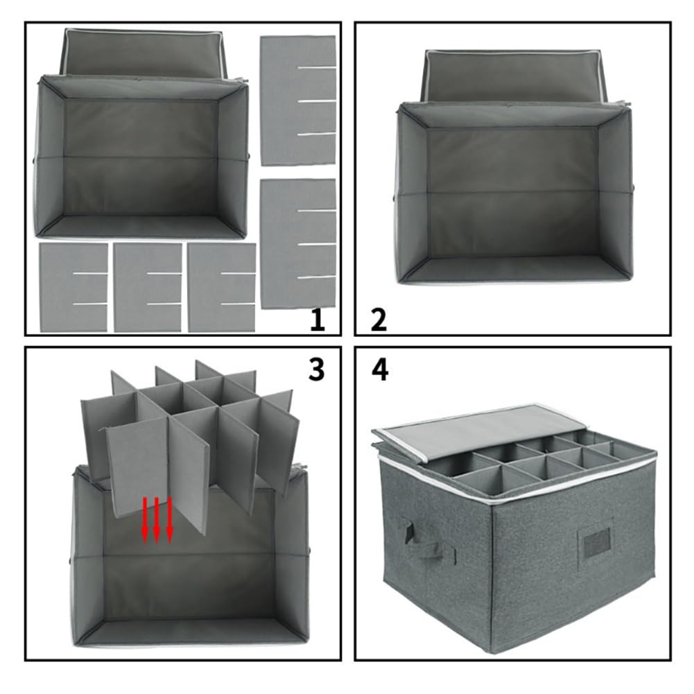 JOUSE Caja de Almacenamiento de Copas de Vino Caja de Almacenamiento de Copas Plegable