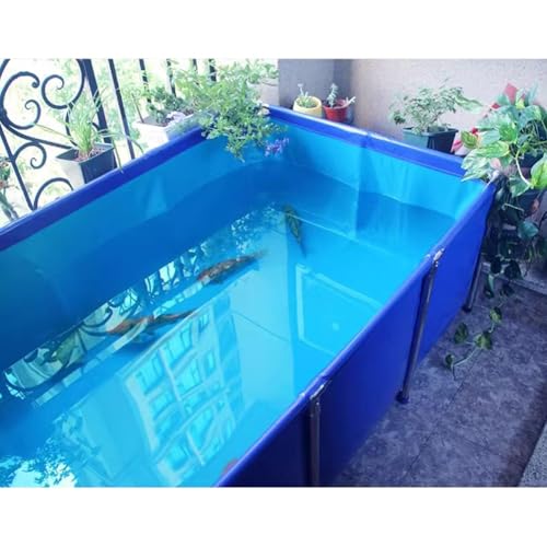 Generico Laghetto per Koi in PVC Resistente - Acquario Fuori Terra Facile da assemblare con Robusta Struttura in Acciaio, Perfetto per l'allevamento di Tartarughe e Giardini Esterni, Design Compatto
