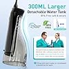 COSLUS Water Dental Flosser Teeth Pick: Portable Cordless Oral Irrigator 300ML Rechargeable Travel Irrigation Cleaner IPX7 Waterproof Electric Flossing Machine for Teeth Cleaning C20(F5020E) #2