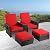 B BAIJIAWEI 5pcs Patio Wicker Loveseat - Outdoor Rattan Sofa Set with Cushion - Adjustable Lounge Chair with Ottoman Footrest, Wicker Furniture for Garden, Patio, Balcony, Beach, Coffee Bar, Deck