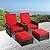 B BAIJIAWEI 5pcs Patio Wicker Loveseat - Outdoor Rattan Sofa Set with Cushion - Adjustable Lounge Chair with Ottoman Footrest, Wicker Furniture for Garden, Patio, Balcony, Beach, Coffee Bar, Deck