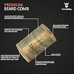 Striking Viking Sandalwood Beard Comb & Case - Pocket-Sized Grooming Tool with Fine & Coarse Teeth, Perfect for Use with Balms & Oils - Image 4