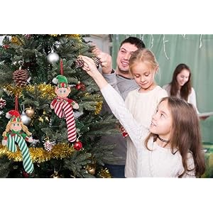 12" in Length Elves Boy & Girl Plush Sticks Christmas Tree Hanging Ornaments, Decor Plush Stuffed Doll - for Christmas Party/Festive Decor/Home Decor/Gift Exchange (Set of 2) 12 in Length Elves Boy Girl Plush Sticks Christmas Tree Hanging Ornaments Decor Plush Stuffed Doll for Christmas PartyFestive DecorHome DecorGift Exchange Set of 2
