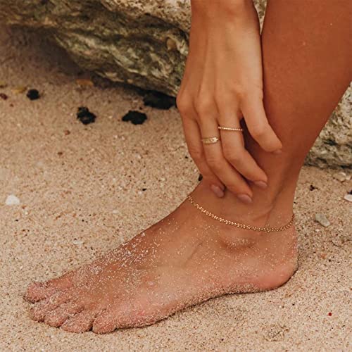 Image of MTMY Gold Anklets for Women 14K Gold Plated Tiny Bead Anklet Colorful Tassel Foot Chain Dainty Adjustable Cute Summer Beach Boho Anklets Jewelry Gift