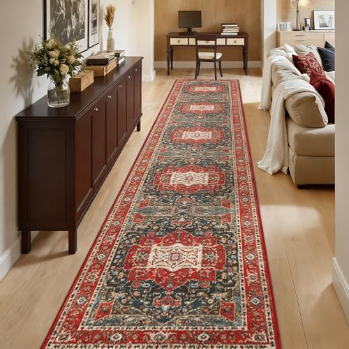 Enkor Runner Rugs for Hallway, 2.6x13 Washable Soft Boho Non