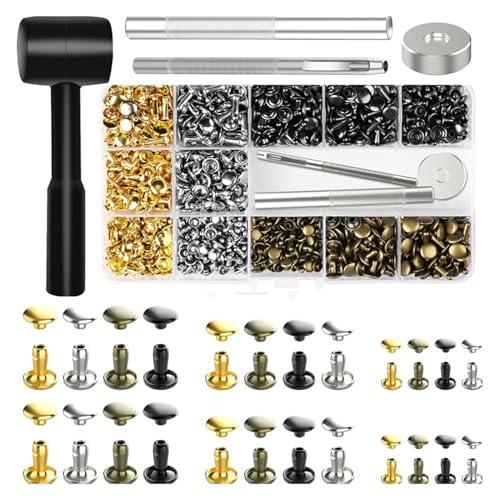 Rivets en cuir double calotte pour assembler vos vêtements et chaussures - 5