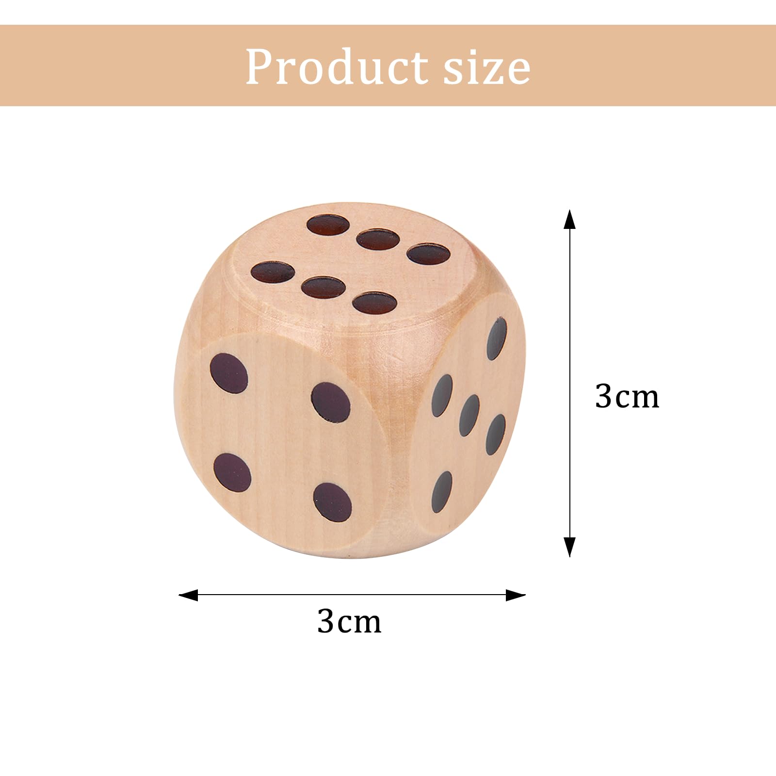12 dadi da 30 mm – dadi in legno a sei lati per giochi da tavolo e giochi da festa