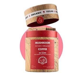 MushroomCups GoTireless Coffe | Premium Mushroom Instant Coffe | Organic Mushroom Arabica Coffee | 10 servings 30 g, Organic Chaga/Wild Chanterelle
