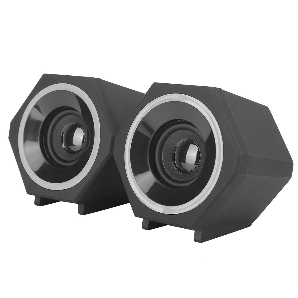 Richer-R USB PC Computer Speakers Small Audio Speaker USB Wired Subwoofer Surround Speakers with Ice
