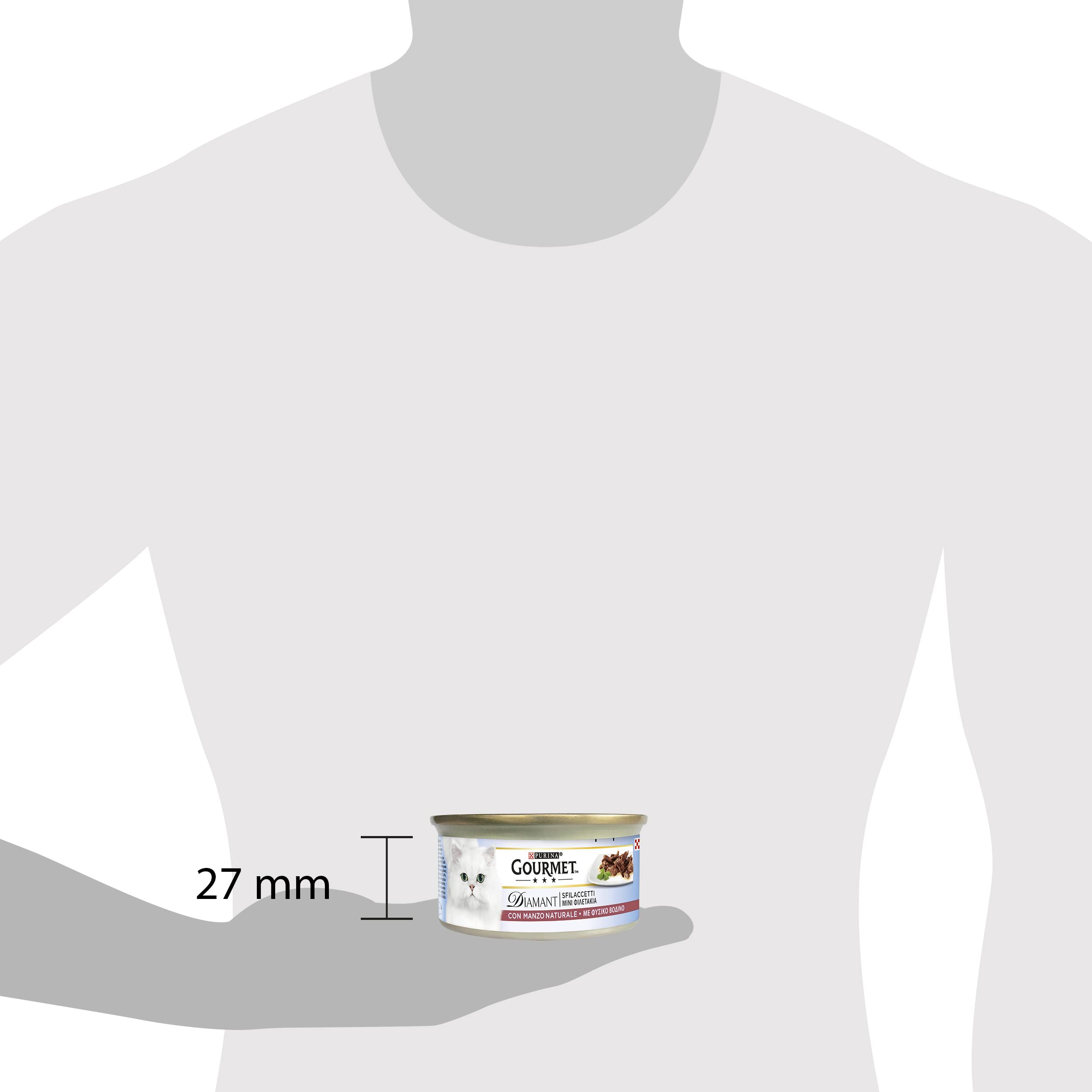 GOURMET Diamant Cibo Umido per Gatti Adulti Sfilaccetti con Manzo 24 Lattine da 85g