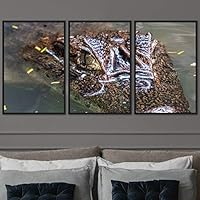 3 Piece Framed Canvas Wall Art Alligators Canvas Prints Home Artwork Decoration for Living Room,Bedroom - 16