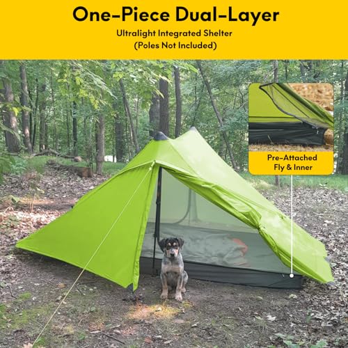 Image of LANSHAN Ultralight Waterproof 1-2 Person Backpacking Tent | Ultralight waterproof nylon, pitch anywhere, for camping & travel.
